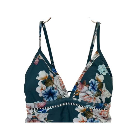 Cupshe Green Floral Lace-Up One Piece Swimsuit Women's Size Medium NEW - Picture 4 of 10